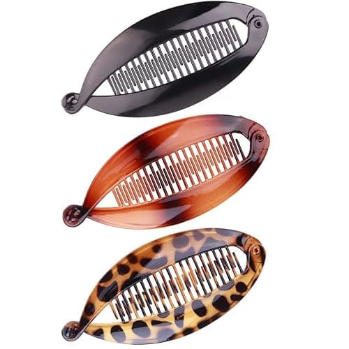 Youme Banana Hair Clips Banana Clips Hair Banana Hair Clip for Thick Fine Curly Hair Vintage Clincher Combs Tool Accessories Fishtail Hair Clip Combs Double Banana Clip Set for Women Girls - Image 1