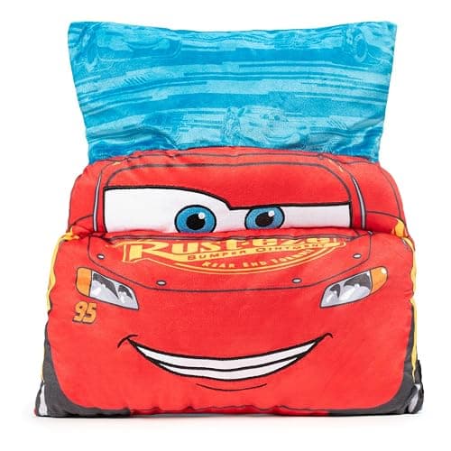 Jay Franco Disney Pixar Cars Lightning McQueen 3D Snuggle Pillow - Super Soft Red Racecar Plush Pillow - Measures 15 Inches - Image 1