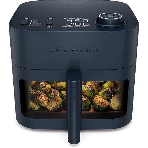 Chefman Crispinator Air Fryer 7-in-1 with 8 Qt Capacity, 450°F Max Temp & TurboFry Pro Technology for Fast, Even Results, Bake, Broil, Dehydrate, Viewing Window, Nonstick Ceramic-Coated Basket - Image 1