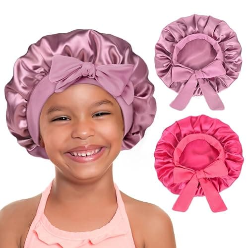 YANIBEST 2 PCS Soft Satin Bonnet, Overnight Protection, Kids Toddler Baby | Butter-satin Sleep Cap, Reduce Frizz, Maintain Moisture, Curly Natural Hair, Infant Newborn, Girls Boys - Image 1