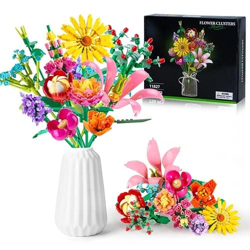 OKKIDY 756 PCS Flower Bouquet Building Sets - 11 Kinds of Building Block Flowers, Botanical Collection Crafts Set for Home Office Decoration, Valentines Day for Adults Girl - Image 1
