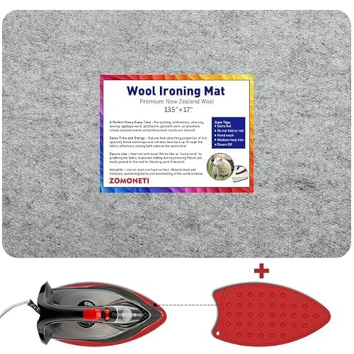 ZOMONETI 17" x 13.5" Wool Pressing Mat 100% New Zealand Felted Wool Ironing Mat Pad Blanket for Quilter, Sewing, Quilting Supplies and Notions - Image 1