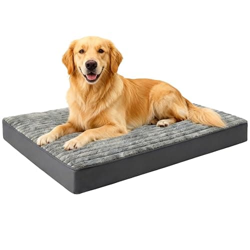 Dog Bed Extra Large Sized Dogs, Orthopedic XL Dog Beds with Removable Washable Cover, Waterproof Indestructible Big Dogs Bed with Anti-Slip Bottom, Egg Crate Memory Foam Pad, 41"x27"x3.5", Grey - Image 1