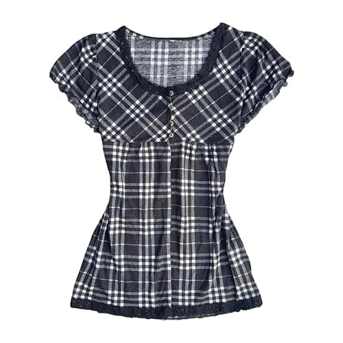 Y2k Grunge Shirts Alt Emo Clothes Women Whimsical Goth Short Sleeve Top Vintage Graphic Tees 2000s Tops Teen Girls - Image 1