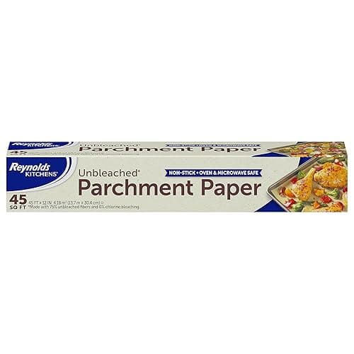Reynolds Kitchens Unbleached Parchment Paper Roll, Non Stick Parchment Paper for Cooking and Baking, Oven Safe up to 425 Degrees, Chlorine-Free, 45 Feet x 12 Inches, 45 Total Sq. Ft. - Image 1
