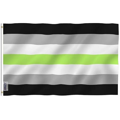 Anley Fly Breeze 3x5 Feet Agender Pride Flag - Vivid Color and Fade proof - Canvas Header and Double Stitched - Agender Pride Flag with Brass Grommets 3 X 5 Ft - Agender - Image 1