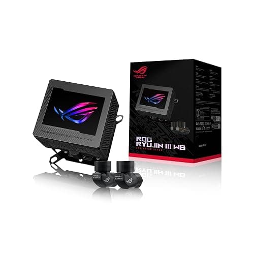 ASUS ROG RYUJIN III WB CPU Water Block-Intel LGA 1700, 1200, 115X, AMD Socket AM4, AM5 Asetek Copper Cold Plate Black, 178 Micro-Cooling, 3.5Inch Full Color LCD Display, Embedded VRM Fan, ROG Fittings - Image 1