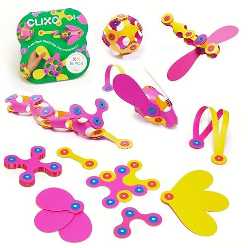 Clixo Itsy Magnetic Toy for Kids - Flexible, Durable, Imagination-Boosting Magnet Building Toy. Educational Multi-Sensory STEM Experience. Great as a Travel Game. Ages 4-99. 18 Piece Pack - Image 1