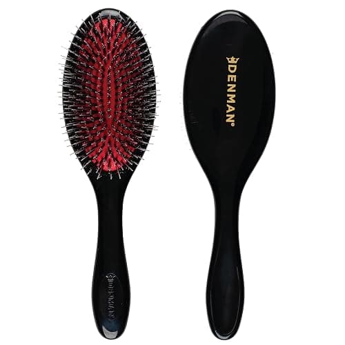 Denman Boar Bristle Hair Brush – Smoothing & Shine Enhancing for Slick Back Styles, Curl Defining & Detangling. Natural Bristles for all Hair Types for Women & Men - Image 1