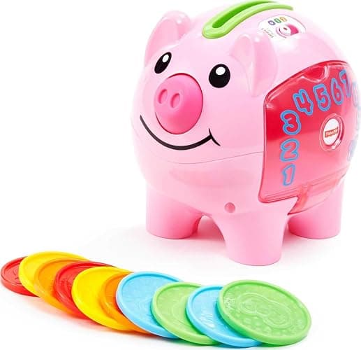 Fisher-Price Baby & Toddler Toy Laugh & Learn Smart Stages Piggy Bank with Educational Songs & Phrases for Infants Ages 6+ Months - Frustration Free Packaging - Image 1