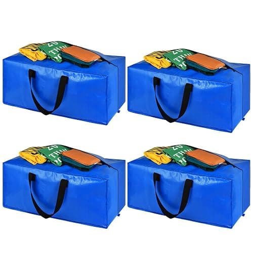 Heavy Duty Large Storage Bags, XL Blue Moving Bags for College Dorm Room Essentials, Moving Supplies Compatible with IKEA Frakta Cart, 4 Packs - Image 1