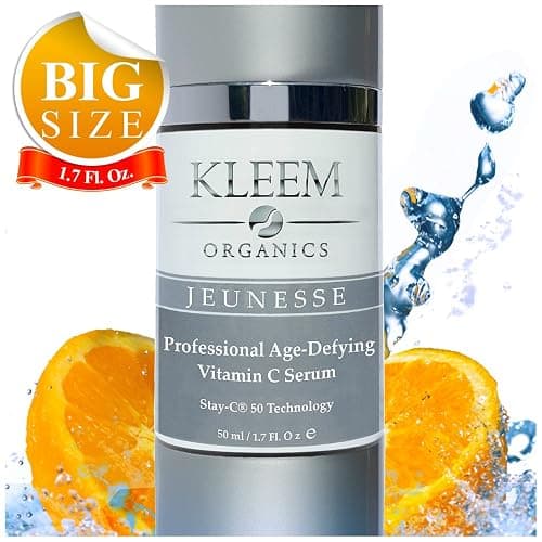 DOUBLE SIZE Organic Vitamin C Serum for Face with Hyaluronic Acid and Vitamin E. Anti Aging Creams Proven to Reduce Wrinkles, Age Spots & Dark Spots for a Healthier, Younger Looking Skin - Image 1