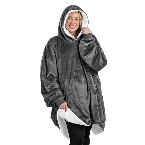 Bare Home Wearable Blanket Hoodie - Soft Plush Sherpa - Warm and Cozy - Oversized Wearable Blanket - Adult & Kid Sizes - Image 1