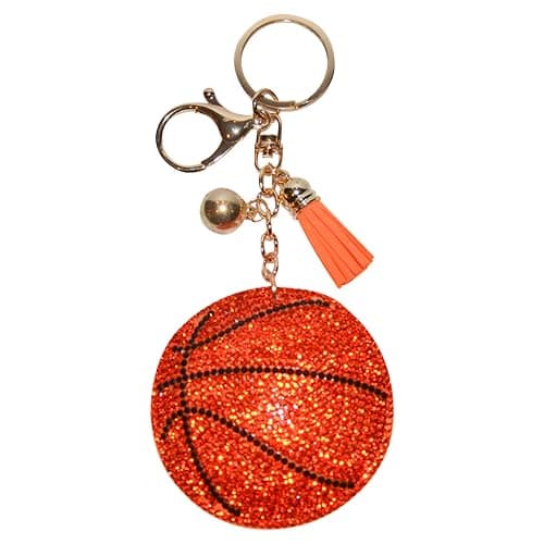 Popfizzy Rhinestone Keychains for Women and Girls, Bling Backpack Keyrings, Purse Charms, Sparkle Key Fob, Fun Keychain Gifts - Basketball (Gold) - Image 1