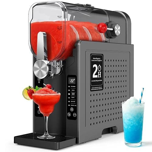 Rellytech Slushie Machine for Home - No Ice Needed Slushy Maker Ice Cream Maker, Professional Frozen Drink Maker, Auto Self-Cleaning, 6 Preset Programs, Frozen Margaritas, Frappés, Milkshake - Dark Gray - Image 1