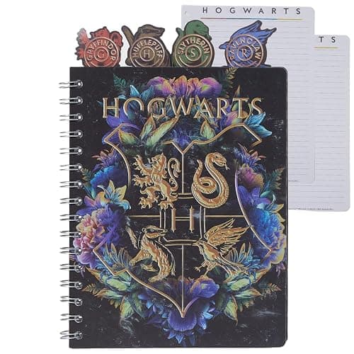 Innovative Designs Harry Potter Hogwarts Tab Journal Notebook, Spiral Bound, 96 Lined Pages, 8 x 7 inches, Black - HarryPotter - Image 1