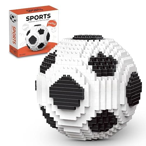 KIJULEI 850 Pieces Soccer Ball Building Block Set for Adults Balck & White Ball Décor Model Kits Educational STEM Toys Gift for Teen Sports Game Fans - Image 1