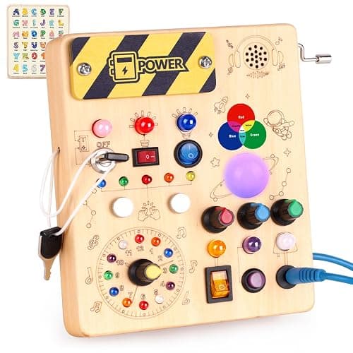 Konijiwa Busy Board, Montessori Toys for 1-3 Years Old Boys & Girls, Sensory Toys for Kids with Autism, Toddlers Learning Activity for Early Development (Busy Board v5) - Image 1