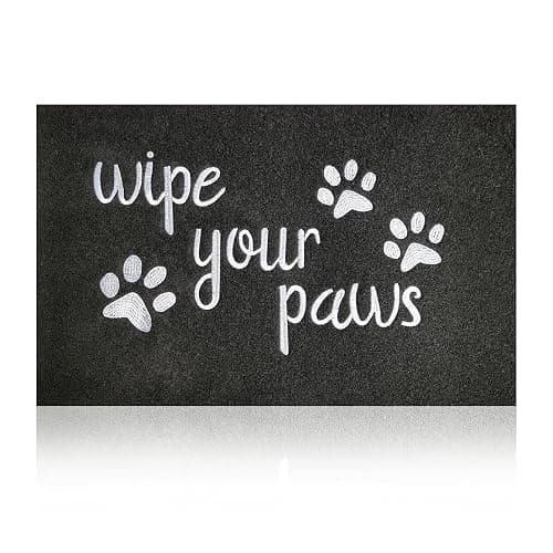 HLFMVWE Welcome Mats for Front Door Wipe Your Paws Funny Doormat, Durable Natural Rubber Non Slip Back Mat Indoor Doormats Dog Doormats Mats for Entryway Porch Black Mat - Image 1