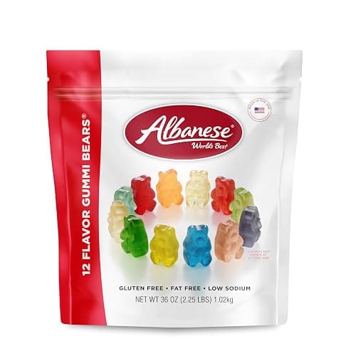 Albanese World's Best 12 Flavor Gummi Bears, 36oz Bag of Candy, Soft & Chewy Candy Snacks, Fruity Flavor Assortment - Image 1