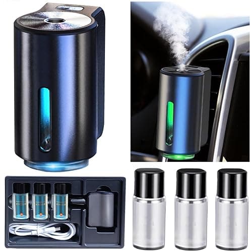 Smart Car Air Freshener, Car Air Freshener Diffuser, Rechargeable Cars Aroma Diffuser, 3 Levels of Adjustable Intelligent Cars Diffuser with 3 Bottles of Cologne - Image 1