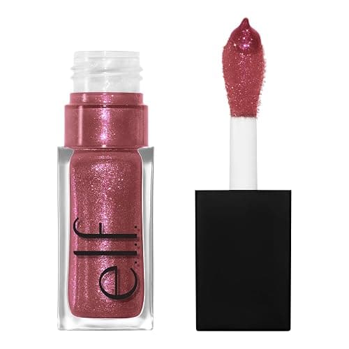 e.l.f. Glow Reviver Lip Oil, Nourishing and Hydrating with High-Shine Glimmer Finish & Sheer Wash Of Color, Minty Scent, Non-Sticky, Vegan & Cruelty-free, Divine Wine - Image 1