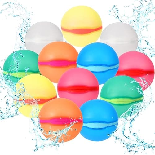 Reusable Water Balloons,12 Pcs Magnetic Splash Refillable Balls,Summer Water Toys for Kids Pool Beach & Outdoor (12pcs) - Image 1