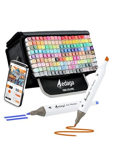 168 Colors Alcohol Markers with Free APP Dual Tip Art Coloring Markers Set | Kickstand Case | Chisel and Fine Tip | Alcohol-Based | Drawing Markers for Adults Artists | Illustration Sketching Painting - Image 1