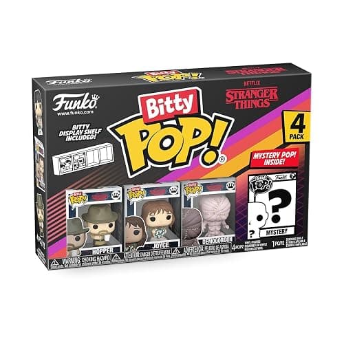 Funko Pop Bitty: Stranger Things - Hopper, Joyce, Demogorgon - (Closed Face), and Mystery Chase Figure - (Style May Vary) and A Surprise Mystery Mini Figure - 0.9 Inch (2.2 Cm) Collectable - Image 1