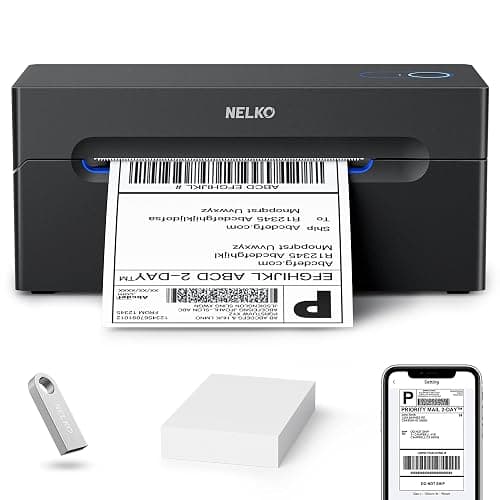 Nelko Bluetooth Thermal Shipping Label Printer, Wireless 4x6 Shipping Label Printer for Small Business, Support Android, iPhone and Windows, Widely Used for Amazon, Ebay, Shopify, Etsy, USPS - Image 1