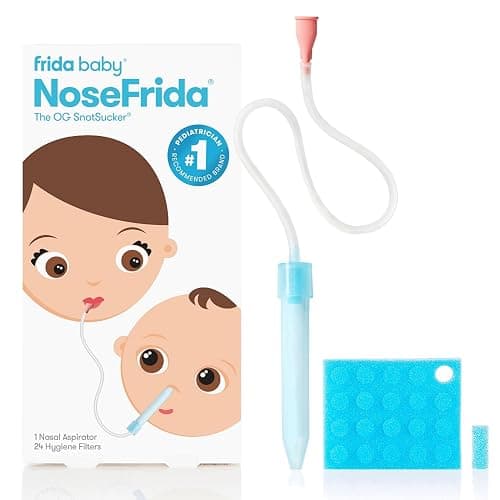 Frida Baby NoseFrida Nasal Aspirator, Snot Sucker Suitable for Newborns and Babies, Baby Nose Sucker with 24 Extra Hygiene Filters - Image 1