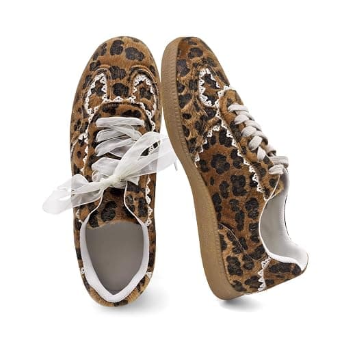 UBWDU Lace Fashion Ballet Sneakers for Women – Trendy Cute Crochet Ribbon Lace-Up Casual Spring Shoes - Image 1
