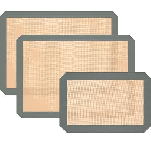 Silicone Baking Mat, 3 Pack Reusable Baking Mat, Non-Stick, Food Safe Silicone Mats for Baking, Oven Baking Sheet for Making Cookies, Macaroons, Bread - Image 1