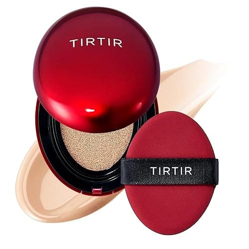 TIRTIR Mask Fit Red Cushion Foundation, Glass Skin, Long-Lasting, Lightweight, Buildable Coverage, Radiant Semi-Matte Finish, All Skin Types, Korean Cushion Foundation, #21N Ivory, 18g - Image 1