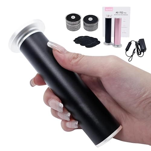 AprElm 4.8IN Longer Electric Foot Callus Remover with 80pcs Sandpaper Discs, Professional Aluminum Callus Remover for Feet, Stepless Speed Control Pedicure Tools for Dead Skin (Black) - Image 1