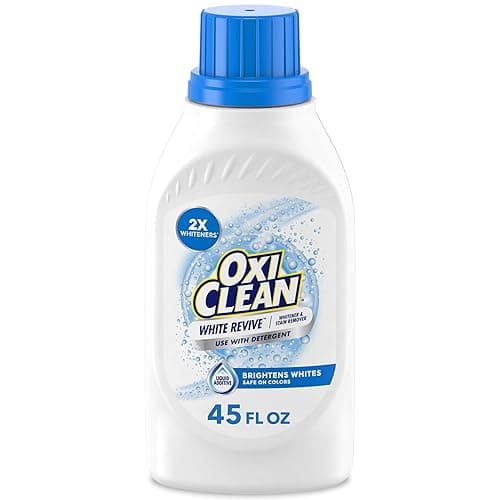 OxiClean White Revive Whitener & Stain Remover Liquid Additive, Water-Activated Oxygen Bleach for Laundry, 45 fl oz - Image 1
