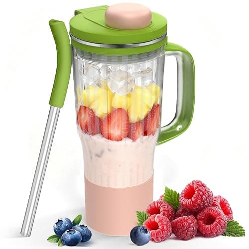26oz Travel Tumbler Replacement for Ninja BlendBOSS Blender (Green) | Portable Smoothie Cup with Leakproof Lid & Detachable Straw, Compatible with Ninja DB351 & DB301 Series For Daily Travel Use - Image 1