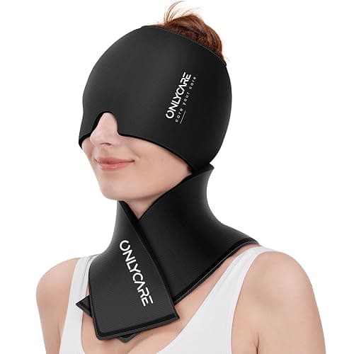 ONLYCARE Migraine Relief Cap and Neck Ice Pack Wrap Gel Set, Upgrade Headache Relief Cap and Shoulder Cold Pack, Hot and Cold Compress, FSA - HSA Eligible, Relief of Pain, Swelling, Office Pressure - Image 1