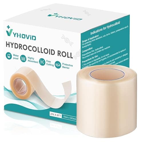 Hydrocolloid Roll for Wound Care, Pimple Patch Roll Tape with Self-Adhesive, Bed Sore Bandages, Highly Absorbent for Burn, Blister, Acne Care, Sterile and Waterproof (2in x 8ft) - Image 1