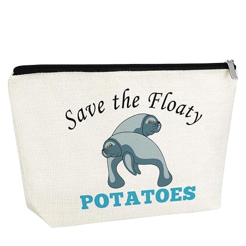 Funny Manatee Gift Manatee Lover Gift for Women Manatee Makeup Bag Sea Animal Lover Gift Friendship Gifts for Manatee Mom Friends Birthday Christmas Gift for Sister Besties Travel Cosmetic Pouch - Image 1