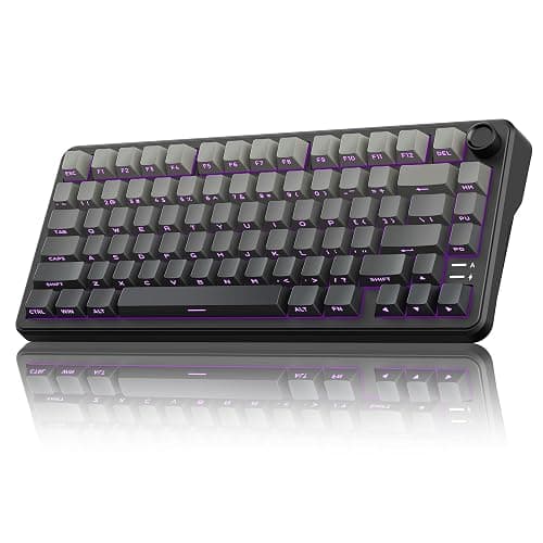 RedThunder K75 Wireless Mechanical Gaming Keyboard, 75% Hot Swappable Creamy Keyboard with Knob, RGB Backlit, Pre-lubed Linear Switches, Side Printed PBT Keycaps, Wireless/Wired/BT5.0 Connection Mode - Image 1