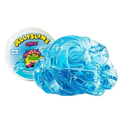 Slymu Jelly Slime Glacial Ooze - 4.06 oz | Clear, Blue, Sensory Fidget Toys, Stress Relief, ASMR, Party Favors for Kids - Image 1