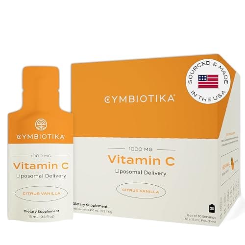 CYMBIOTIKA Vitamin C Individual Packets, Liposomal Delivery, Supplement for Immune Support, Collagen Boost, & Healthy Aging, Skin Hydration Packets, Citrus Vanilla Flavor, 30 Count - Image 1