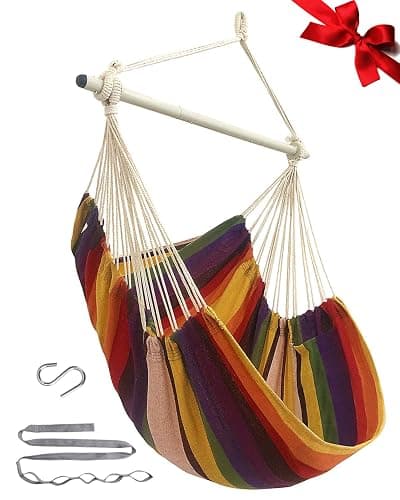 MIZTLI Hammock Chair Swing Indoor Hammock for Bedroom - Max 500 Lbs-Steel Spreader Bar with Anti-Slip Rings-Indoor & Outdoor - Image 1