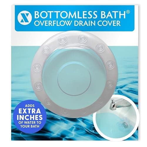 SlipX Solutions Bottomless Bath | Overflow Drain Cover for Tub | Best Gifts for Mom, Spa & Bath Accessories | Drain Block, Water Stopper Plug | Bath Essentials for Women | 4" Diameter, Clear - Image 1