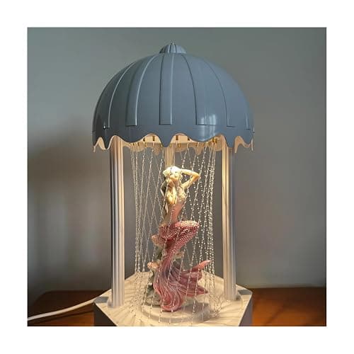 MINI Retro Oil Rain Lamp– Pink Mermaid– Rainfall Indicator lamp,Vintage Table lamp, Ceiling lamp, Suitable for bedrooms, Living Rooms and Stores - Image 1