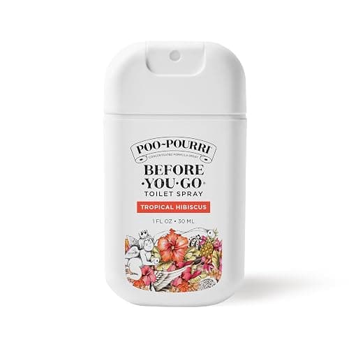 Poo-Pourri Tropical Hibiscus Pocket Before-You-Go Air & Toilet Spray - Instantly Trap Bathroom Odor - Plant Based Ingredients & Essential Oils - Travel Essentials, with Hibiscus Apricot & Citrus Scent - 1 Fl Oz (Pack of 1) - Image 1