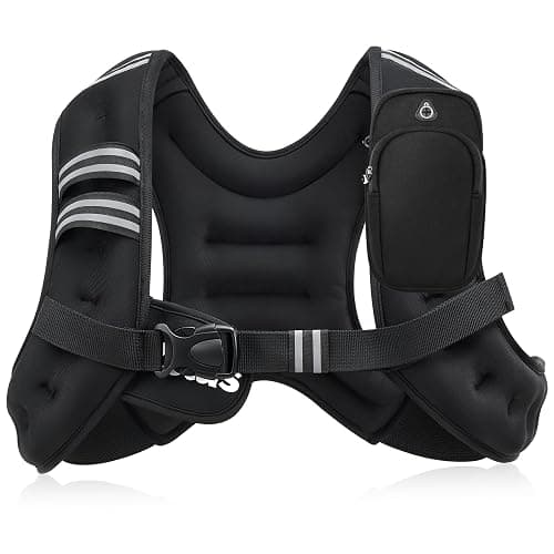 ZELUS Weighted Vest, 6lb/8lb/12lb/16lb/20lb/25lb/30lb Weight Vest with Reflective Stripe for Workout, Strength Training, Running, Fitness, Muscle Building, Weight Loss, Weightlifting - Image 1