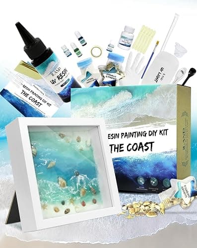 iLAND Crafts For Adults Women Teen Girls Ocean Beach UV Resin Kit for beginners Arts and Crafts for adults Resin Art Project DIY Sea Crafting Making Set Unique Artist Woman Gifts on Christmas Romantic - Image 1