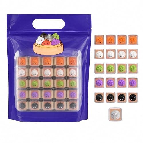 25 PCS Glitter Dumpling Squishy Toys, Kawaii Squishies Party Favors Squeeze | Classroom Birthday Xmas Gifts Mystery Box Stress Relief - Image 1